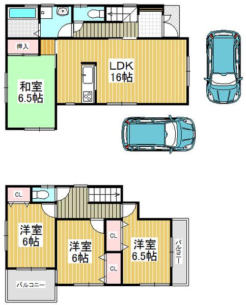 Floor plan. 21,800,000 yen, 4LDK, Land area 129.09 sq m , Life that has been wrapped in a building area of ​​95.58 sq m feeling of freedom