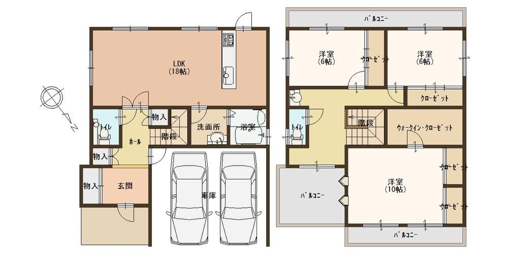 Floor plan. 18.5 million yen, 3LDK, Land area 252.72 sq m , Building area 144.91 sq m 3 places have balconies