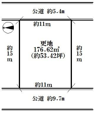 Compartment figure. Land price 8.8 million yen, Land area 176.62 sq m compartment view