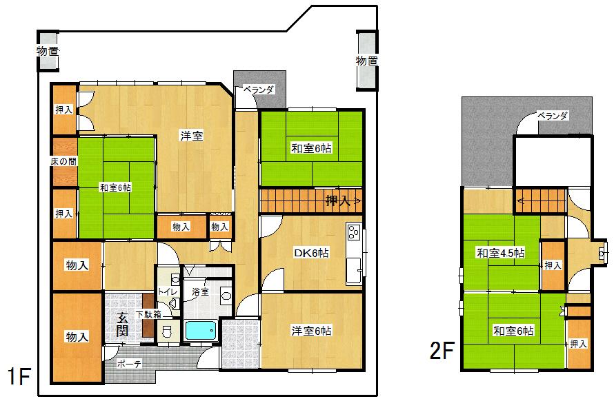Floor plan. 3.8 million yen, 6DK, Land area 166.08 sq m , Building area 130.65 sq m