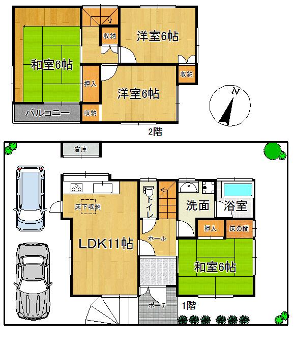 Floor plan. 6.8 million yen, 4LDK, Land area 114.92 sq m , Building area 87.88 sq m