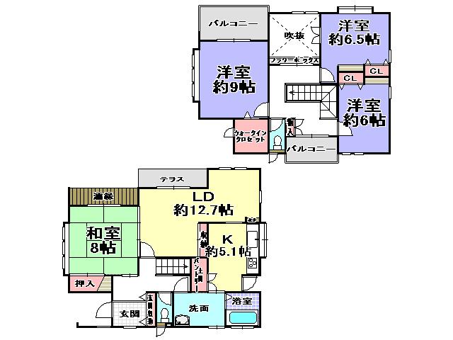 Floor plan. 23.8 million yen, 4LDK, Land area 181.62 sq m , Building area 121.72 sq m