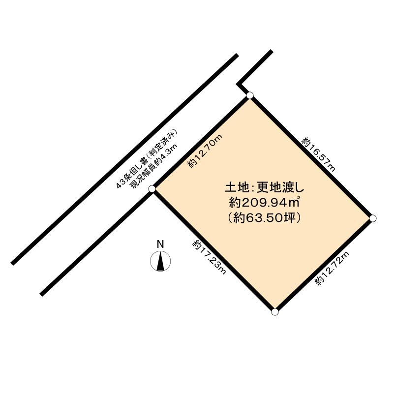 Compartment figure. Land price 15.8 million yen, Land area 207 sq m
