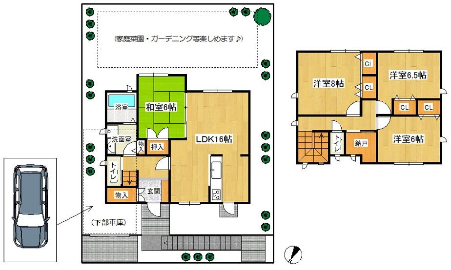 Floor plan. 16,900,000 yen, 4LDK + S (storeroom), Land area 165.94 sq m , Building area 105.99 sq m