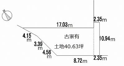 Compartment figure. Land price 9.8 million yen, Land area 134.32 sq m