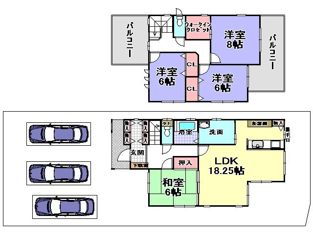 Floor plan. 28.8 million yen, 4LDK, Land area 200.78 sq m , Building area 114.29 sq m