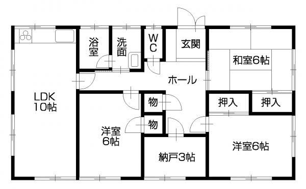 Floor plan. 9,980,000 yen, 3LDK + S (storeroom), Land area 214.61 sq m , Is a floor plan of the building area 77.89 sq m 3LDK + S