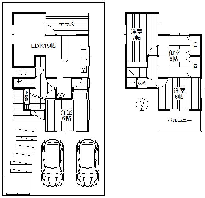 Floor plan. 12.8 million yen, 4LDK, Land area 122.56 sq m , Building area 89.1 sq m 4LDK. 