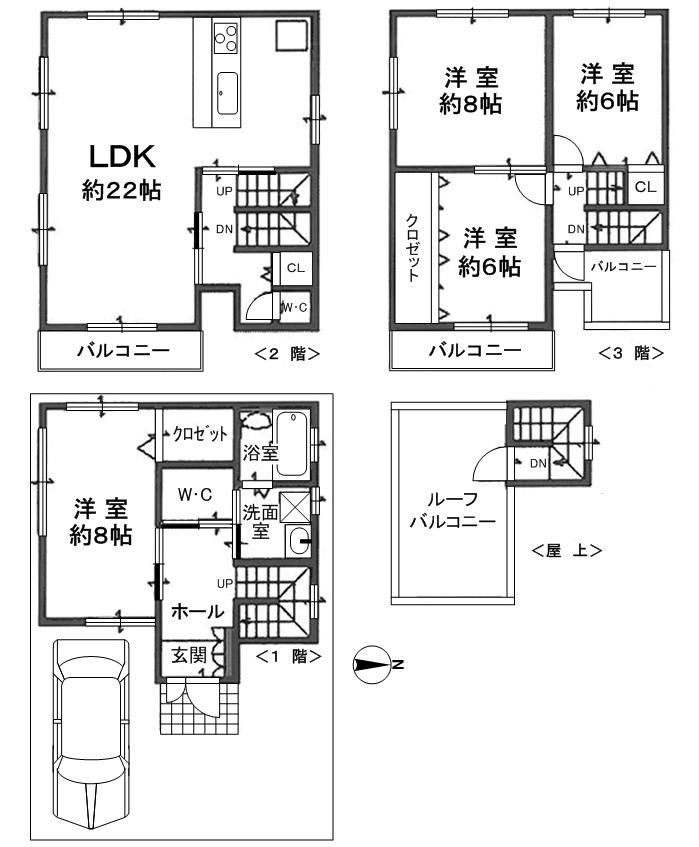 Floor plan. 26.5 million yen, 4LDK, Land area 75 sq m , Building area 128.82 sq m