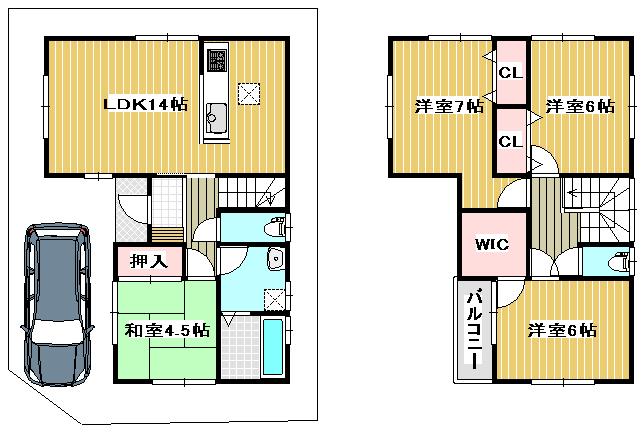 Floor plan. (5 Building), Price 27,800,000 yen, 4LDK, Land area 81.06 sq m , Building area 91.91 sq m