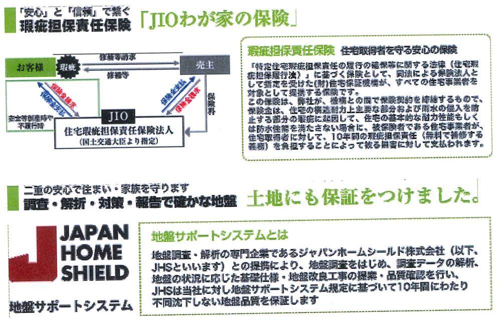 Construction ・ Construction method ・ specification. The Company, When as also live with peace of mind and comfort to, Home warranty inspection mechanism has introduced an insurance (JIO home insurance) due to all of the home. Also it has been carried out in JHS (Japan Home Shield Co., Ltd.) for ground security.