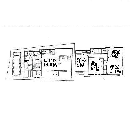 Floor plan. 33,800,000 yen, 3LDK, Land area 85.59 sq m , Building area 87.2 sq m