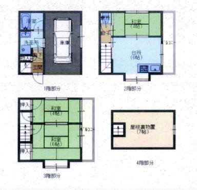 Floor plan. 9.8 million yen, 3DK, Land area 23.42 sq m , Building area 60.75 sq m
