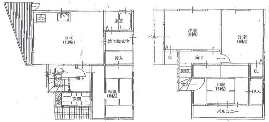 Floor plan. 14.5 million yen, 4LDK, Land area 73.02 sq m , Building area 74.86 sq m