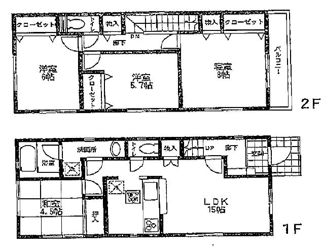 Floor plan. 34,800,000 yen, 4LDK, Land area 100 sq m , Building area 92.33 sq m