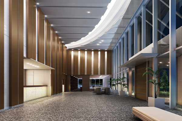 Shared facilities.  [Entrance hall] From the resort-like Seascapes approach of, Entrance hall leading to the private space. Concierge counter that will provide a wide range of services have been installed on the front (Rendering)
