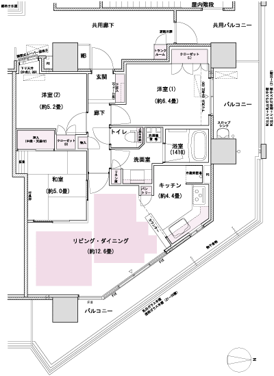 Floor: 3LDK, the area occupied: 72.4 sq m, Price: 34.2 million yen
