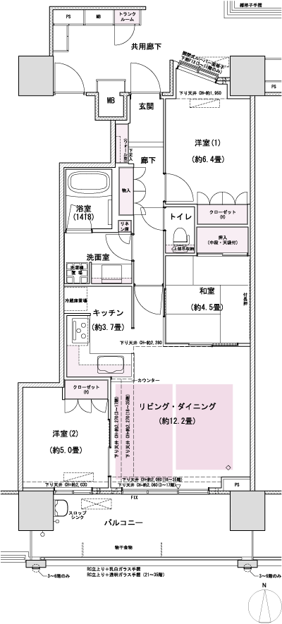 Floor: 3LDK, occupied area: 71.46 sq m, Price: 31.7 million yen