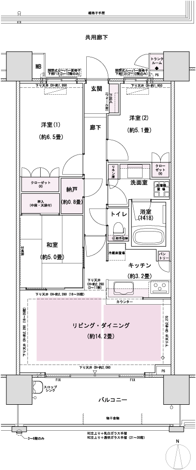 Floor: 3LDK + N, the occupied area: 75.91 sq m, price: 36 million yen