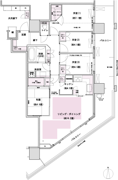 Floor: 4LDK + WIC, the area occupied: 89.9 sq m, Price: 43.6 million yen
