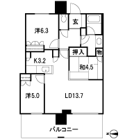 Floor: 3LDK, occupied area: 72.63 sq m, Price: 33.5 million yen