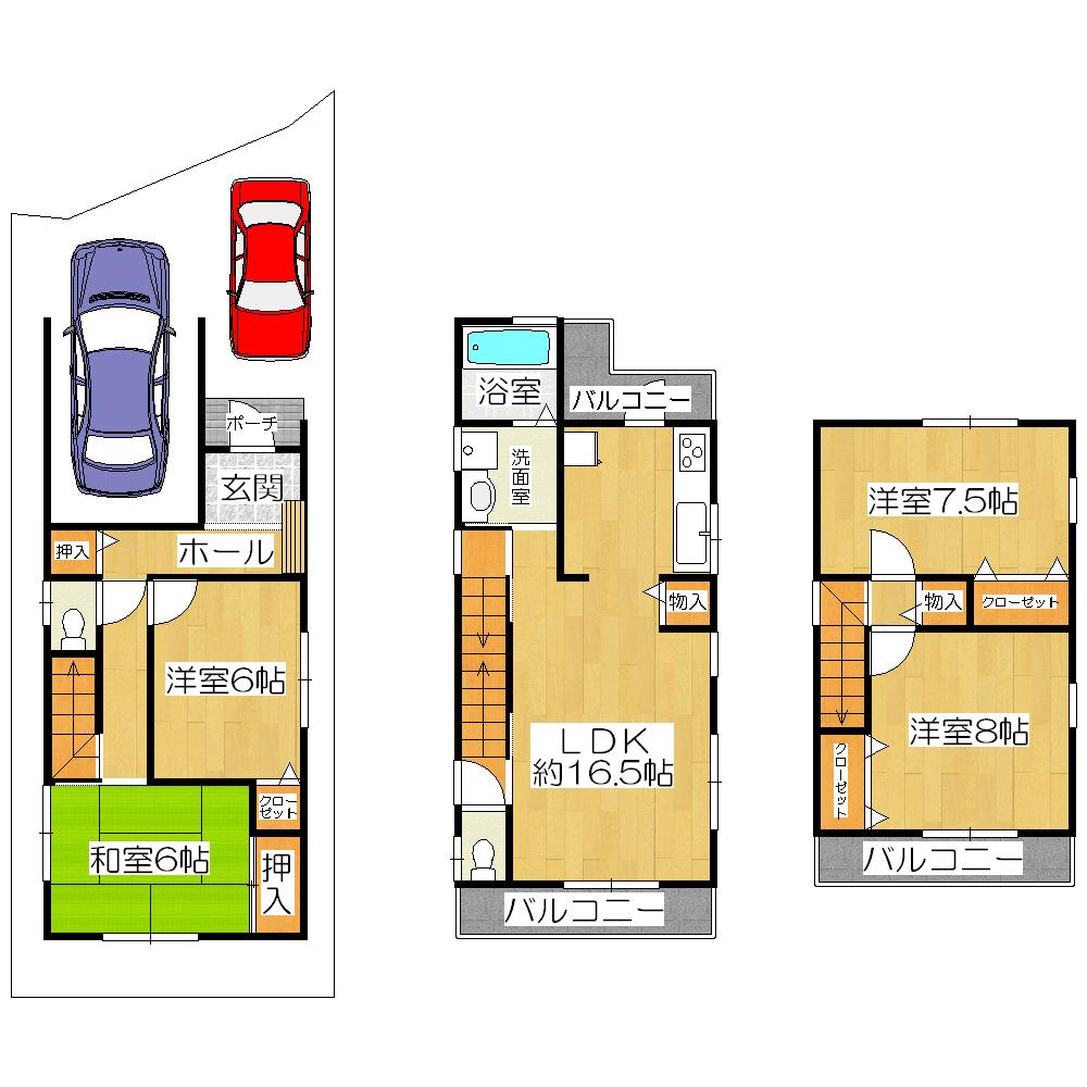 Floor plan. 29,800,000 yen, 4LDK, Land area 85.85 sq m , Building area 117.45 sq m
