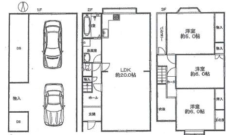 Floor plan. 13 million yen, 3LDK, Land area 76.24 sq m , Building area 125.67 sq m