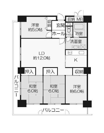 Floor plan. 4LDK, Price 13.8 million yen, Occupied area 86.88 sq m , Balcony area 22.08 sq m