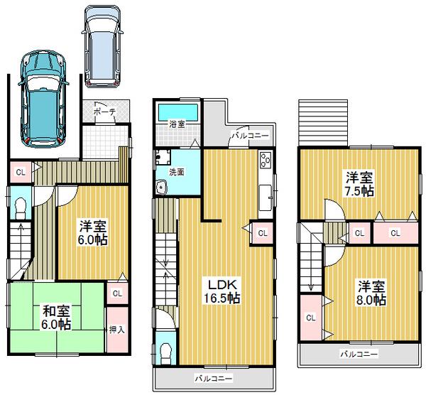 Floor plan. 29,800,000 yen, 4LDK, Land area 85.83 sq m , Building area 117.45 sq m forever love of frame house