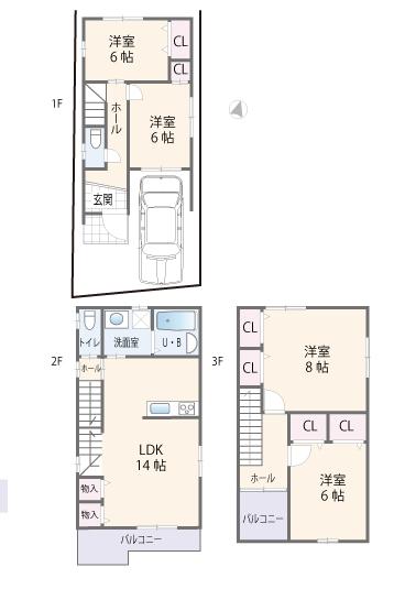 Floor plan. 29,800,000 yen, 4LDK, Land area 70 sq m , Building area 110.95 sq m