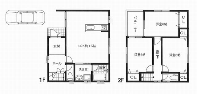 Floor plan. 19,800,000 yen, 3LDK, Land area 73.53 sq m , Building area 81 sq m Floor