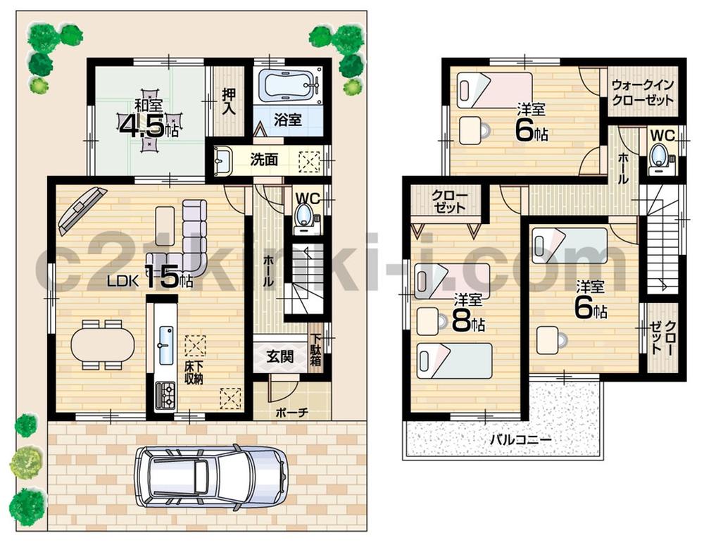 Floor plan. 24,800,000 yen, 4LDK + S (storeroom), Land area 80.05 sq m , Building area 94.39 sq m