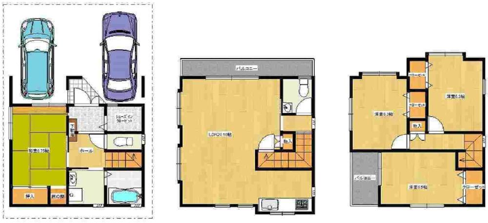 Floor plan. 33,800,000 yen, 4LDK, Land area 82.58 sq m , Building area 110.96 sq m 4LDK