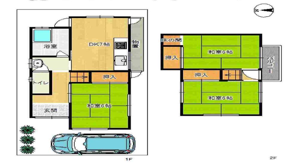 Floor plan. 14,950,000 yen, 3DK, Land area 75.69 sq m , Building area 58.59 sq m