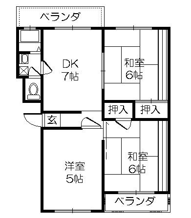 Floor plan. 3DK, Price 5.6 million yen, Occupied area 53.89 sq m , Balcony area 6.42 sq m