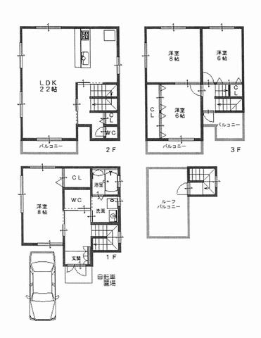 Floor plan. 26.5 million yen, 4LDK, Land area 75 sq m , Building area 128.82 sq m Floor