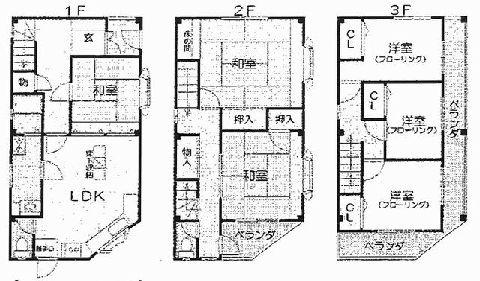 Floor plan. 25 million yen, 6LDK, Land area 69.42 sq m , Building area 126.21 sq m floor plan
