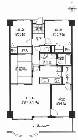 Floor plan. 4LDK, Price 14.8 million yen, Occupied area 82.42 sq m , Balcony area 12.04 sq m Floor