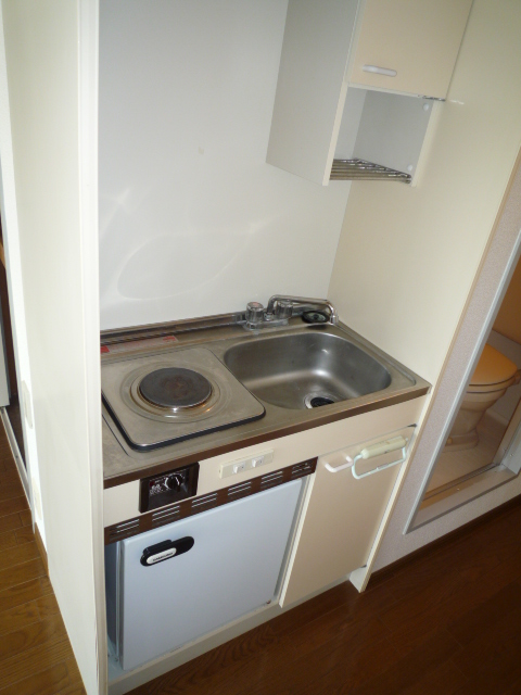 Kitchen. 1-neck electric stove kitchen ・ Mini fridge Yes