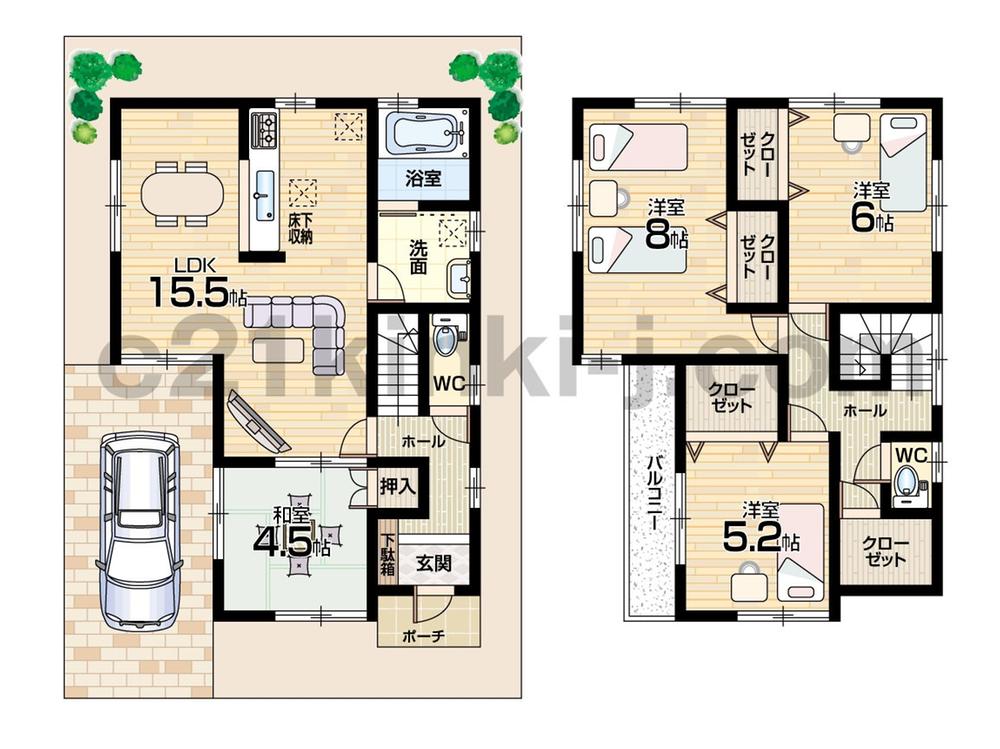 Floor plan. 26,800,000 yen, 4LDK, Land area 82.23 sq m , Building area 97.7 sq m