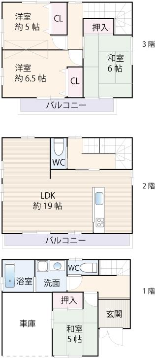 Floor plan. 21,800,000 yen, 4LDK, Land area 80.07 sq m , Building area 115.91 sq m
