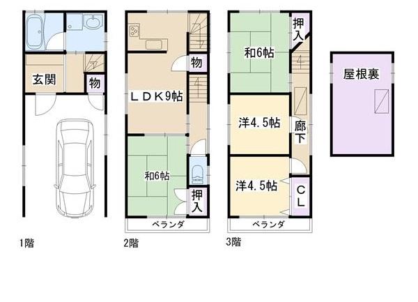 Floor plan. 12.8 million yen, 4LDK, Land area 41.45 sq m , Building area 98.05 sq m