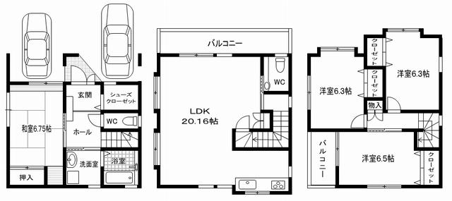 Floor plan. 33,800,000 yen, 4LDK, Land area 82.58 sq m , Building area 110.96 sq m Floor