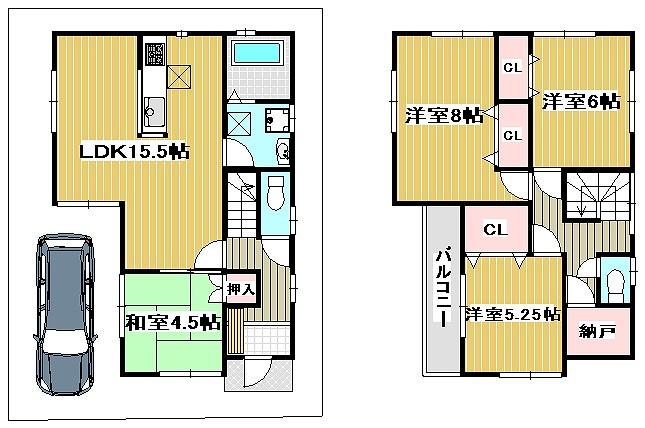 Floor plan. 26,800,000 yen, 4LDK, Land area 83.46 sq m , Building area 97.7 sq m