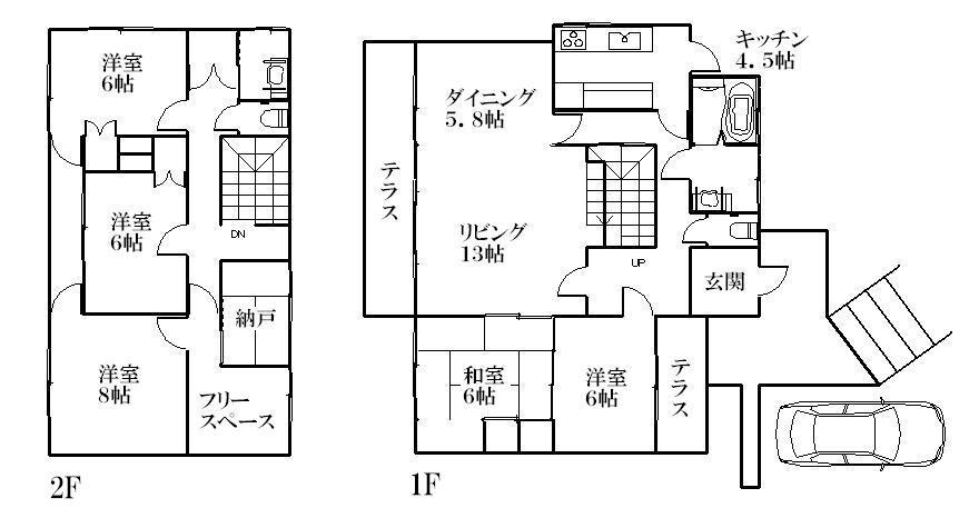 Floor plan. 26.5 million yen, 6LDK, Land area 182.62 sq m , Building area 157.22 sq m