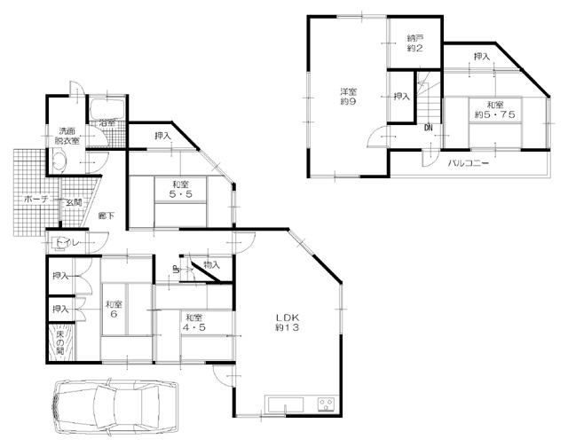 Floor plan. 13.8 million yen, 5LDK + S (storeroom), Land area 160.17 sq m , Building area 106.41 sq m