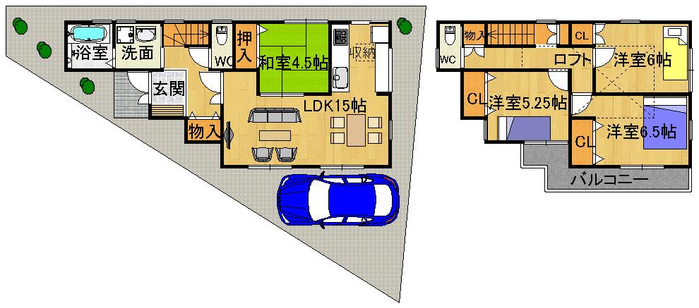 Floor plan. 29,800,000 yen, 4LDK, Land area 96.71 sq m , Building area 93.65 sq m
