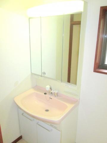 Wash basin, toilet. Washbasin space is also wide