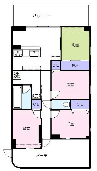 Floor plan. 4LDK, Price 15.4 million yen, Occupied area 73.45 sq m