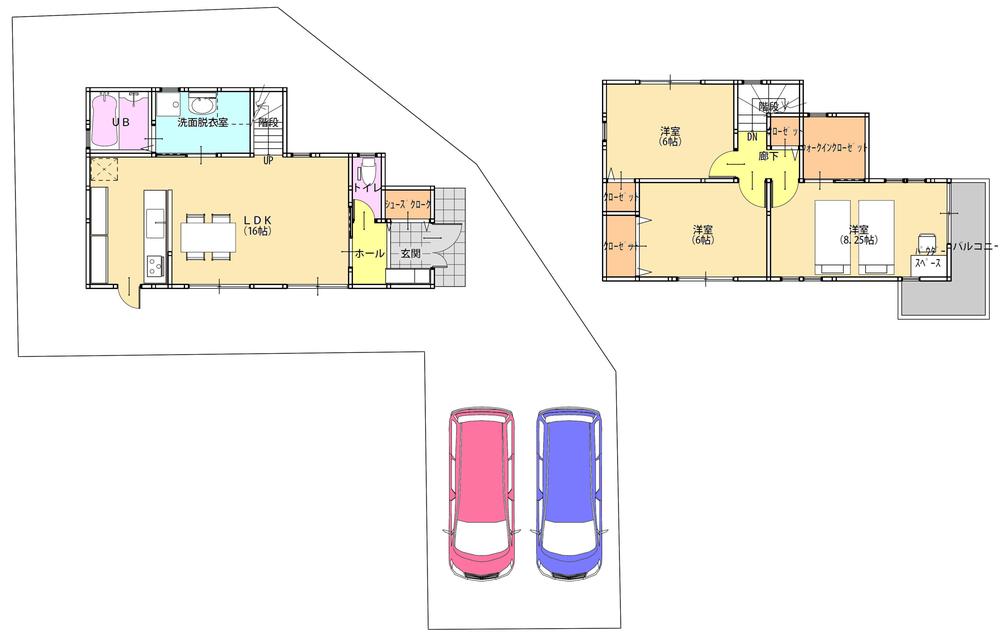 Floor plan. In all sections "more than 40 square meters", Between the neighbor is "3m or more"!